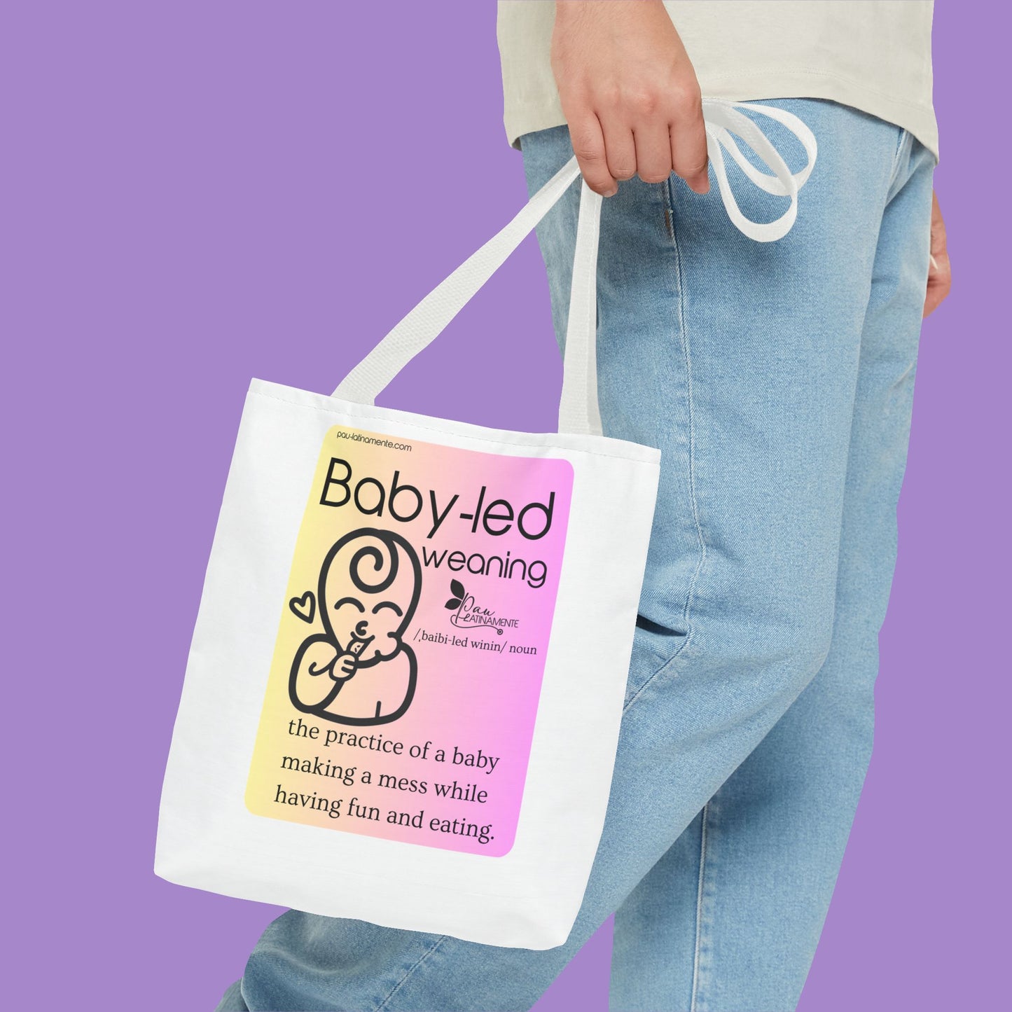 Baby-led weaning description Tote Bag Pink/Light Yellow (AOP)