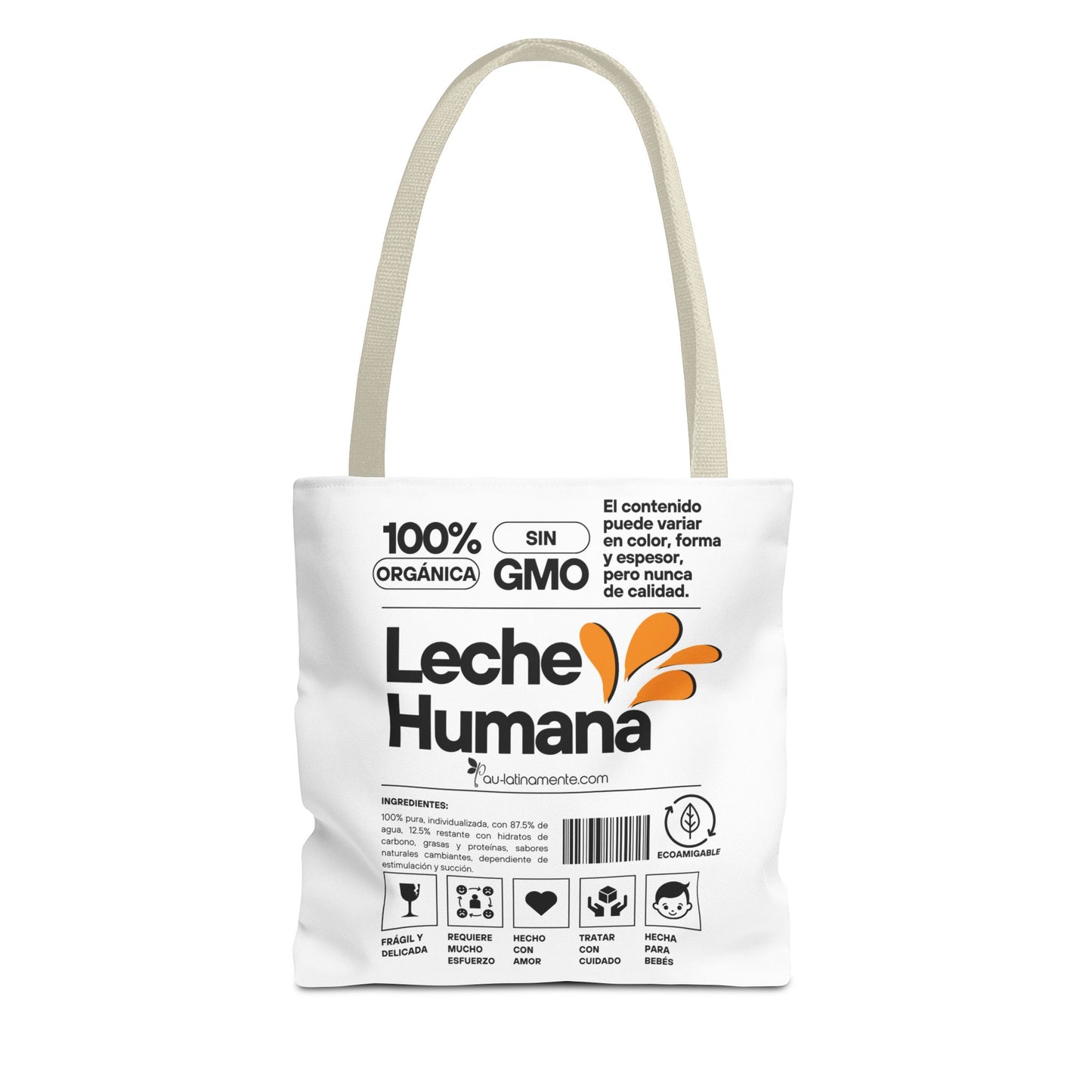 Etiqueta leche humana Tote Bag (AOP)