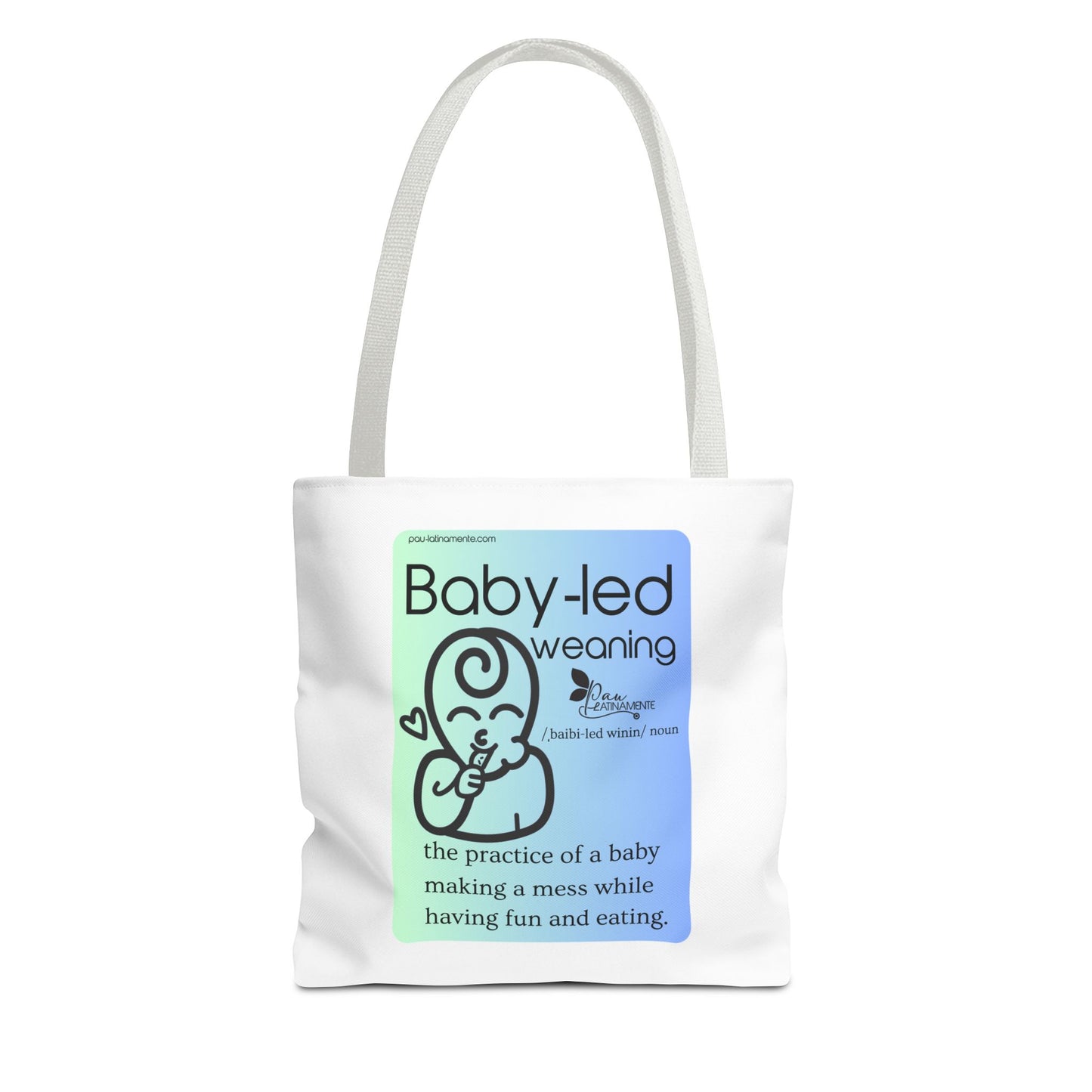 Baby-led weaning description Tote Bag Blue (AOP)