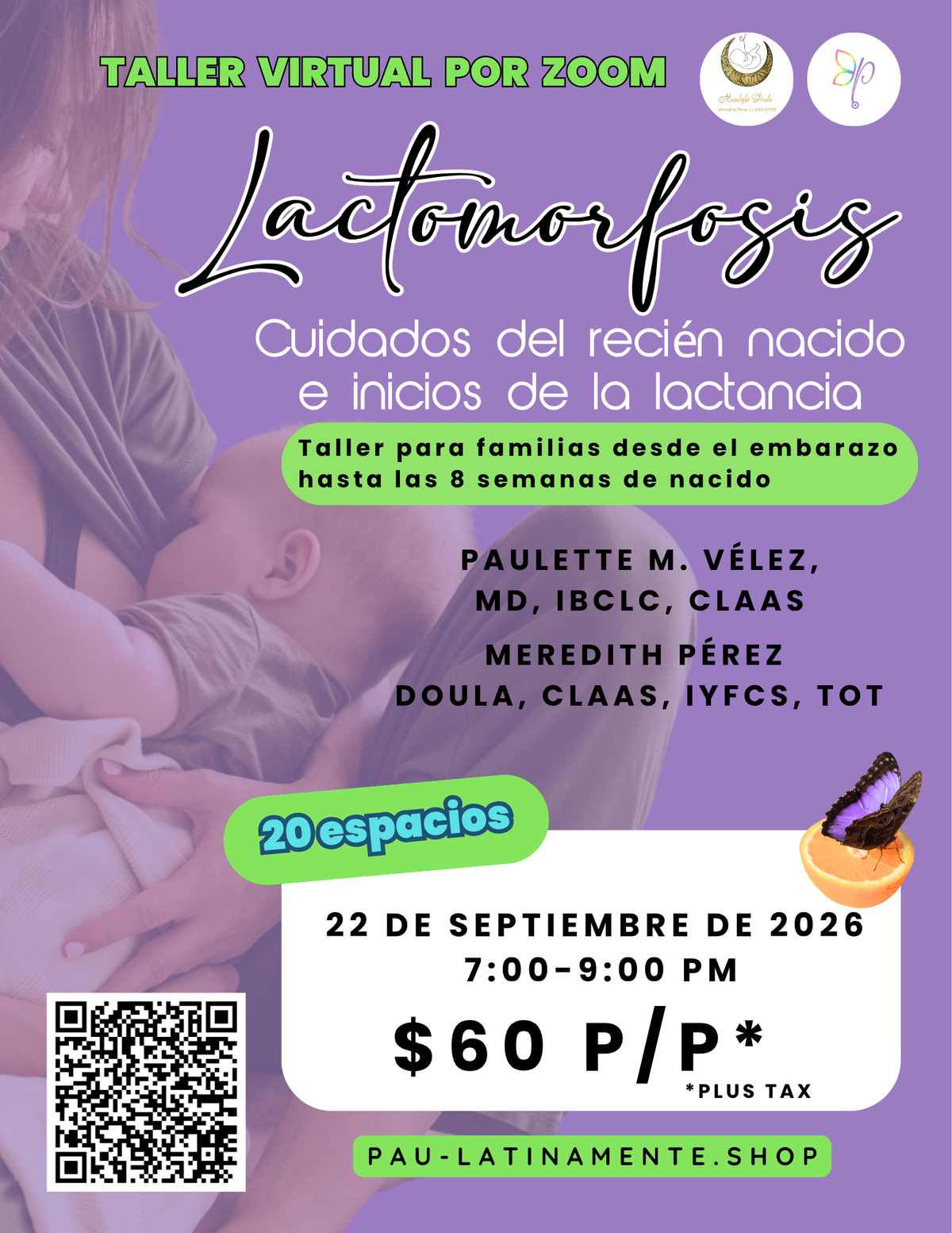 Taller Lactomofosis - Cuidados del recién nacido y Metamorfosis de la lactancia (Virtual) - 22 de septiembre